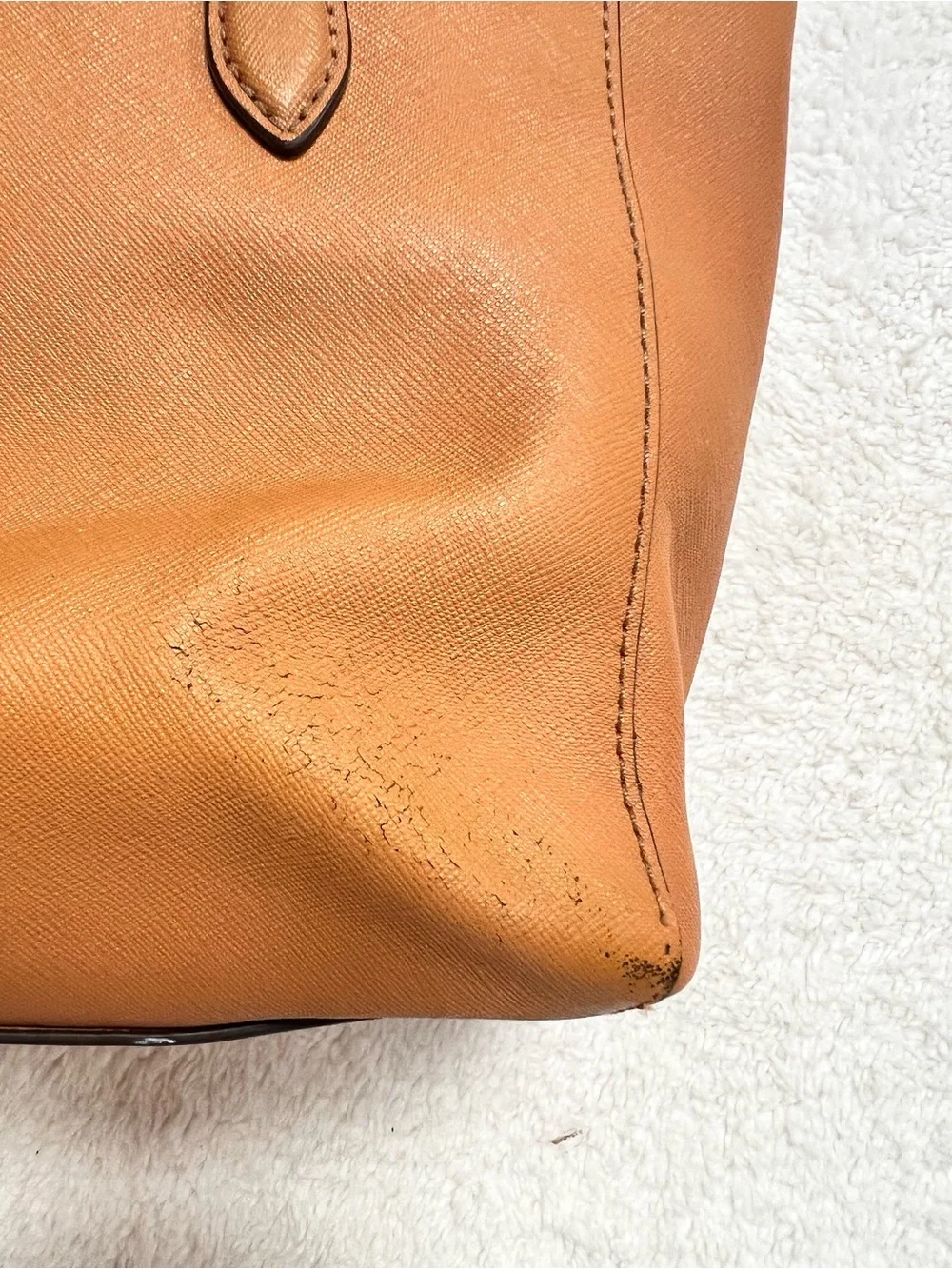 Tory Burch Cognac Leather Zip-Top Tote